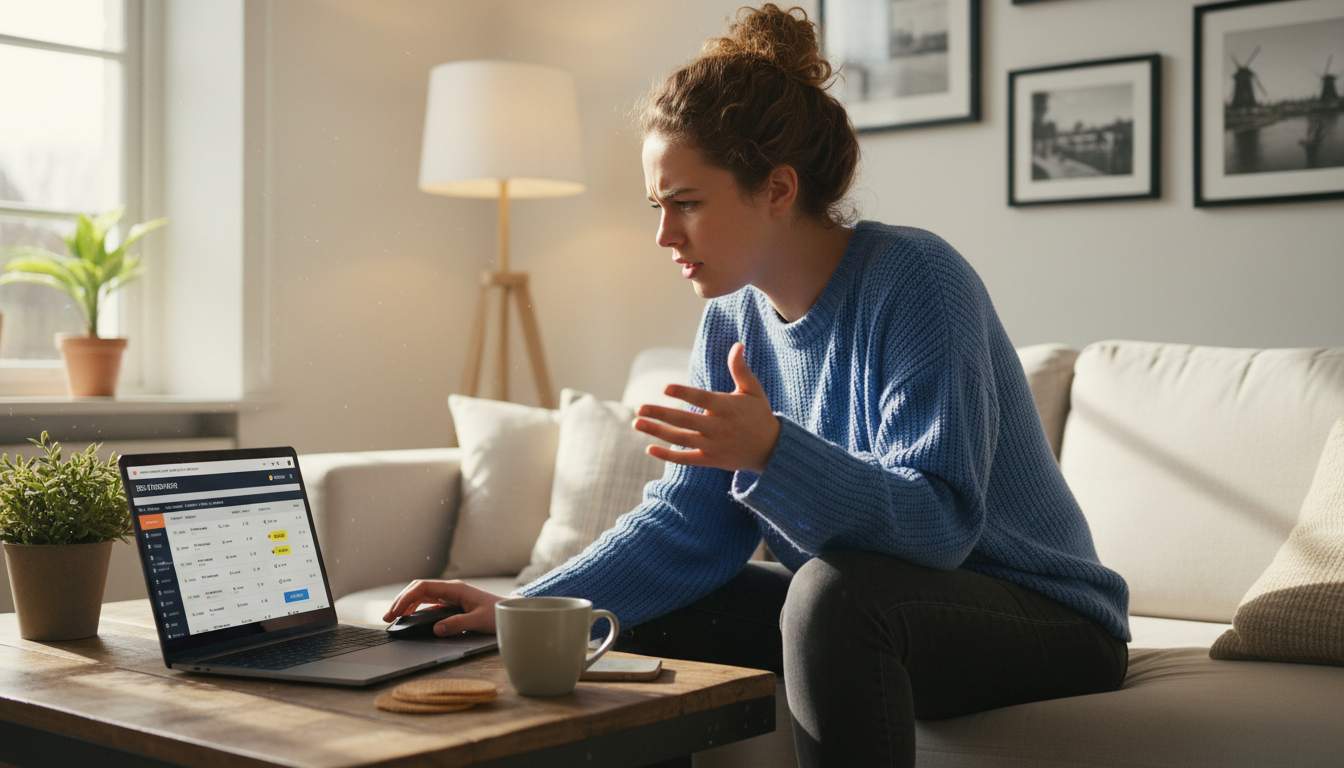 A woman enjoying sports betting at home.